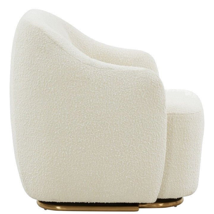 ZAZA IVORY BOUCLÉ SWIVEL CHAIR