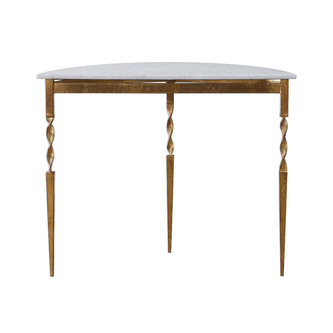 ZELLA MARBLE TOP DEMILUNE CONSOLE