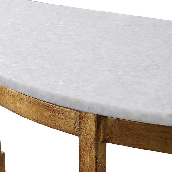 ZELLA MARBLE TOP DEMILUNE CONSOLE