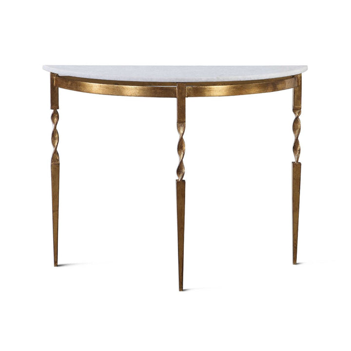 ZELLA MARBLE TOP DEMILUNE CONSOLE