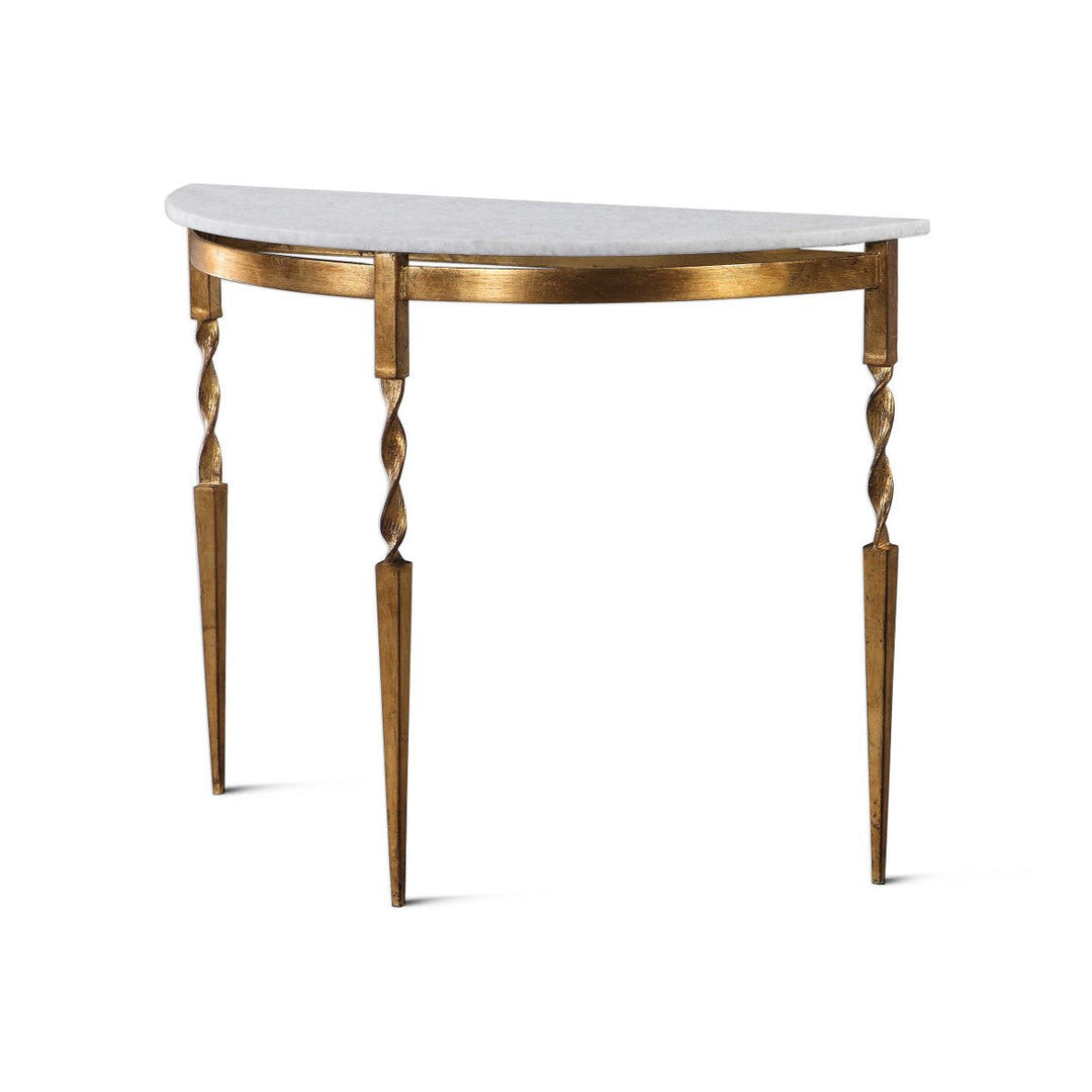 ZELLA MARBLE TOP DEMILUNE CONSOLE