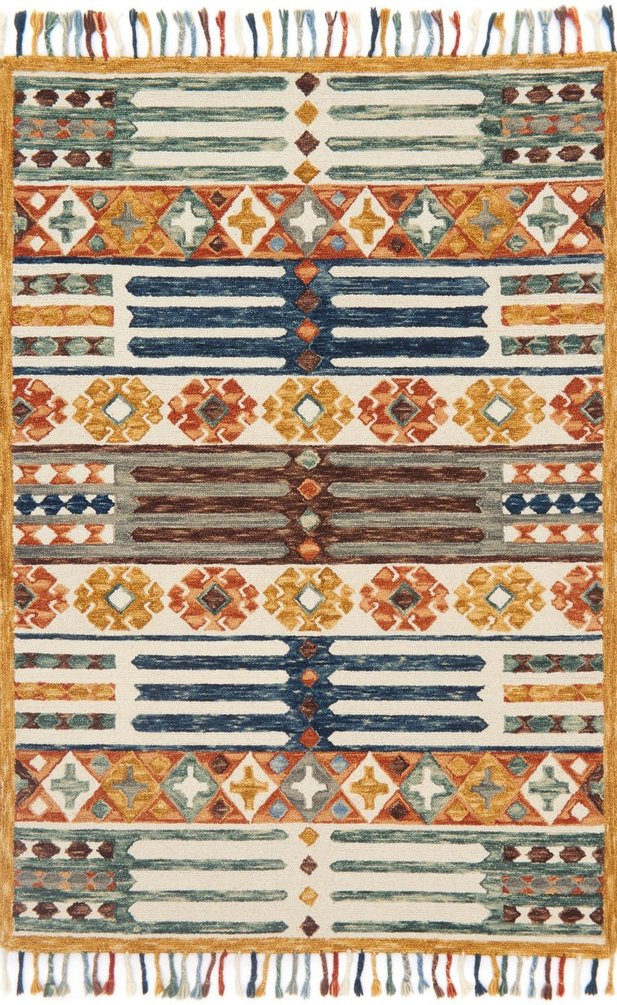 ZHARAH 08 HOOKED WOOL RUG: SANTA FE SPICE