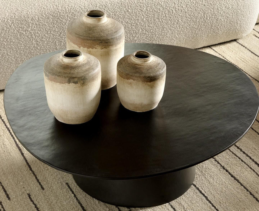 ZSOLT MATTE BLACK ALUMINUM COFFEE TABLE