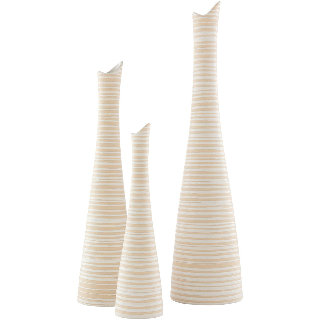 ZULU STRIPED CERAMIC VASES | SET OF 3