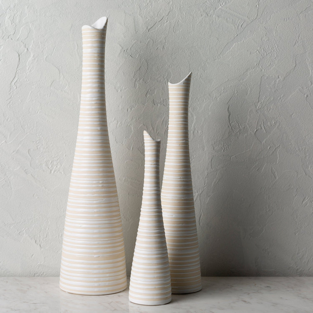 ZULU STRIPED CERAMIC VASES | SET OF 3