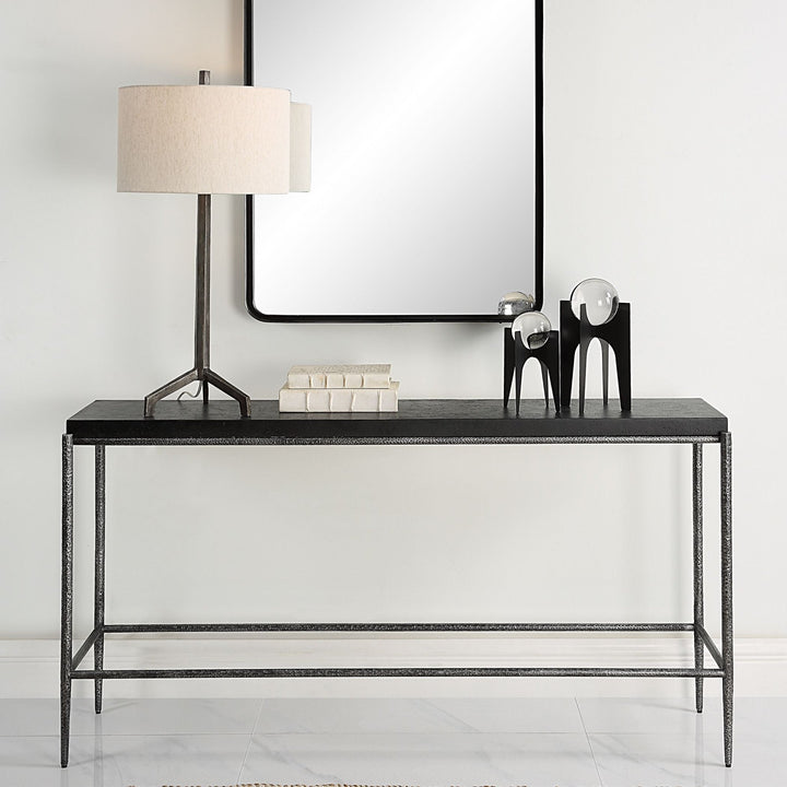 ZUMA BLACK CONCRETE + METAL CONSOLE