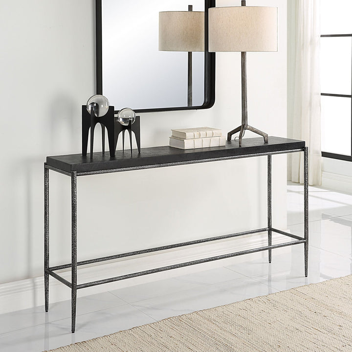 ZUMA BLACK CONCRETE + METAL CONSOLE