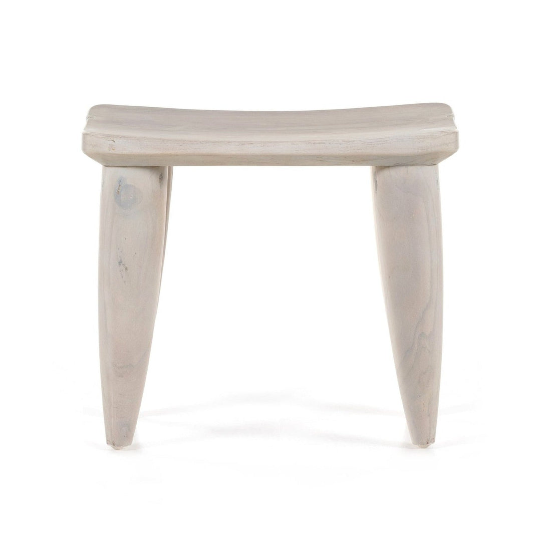 ZURI IVORY TEAK ACCENT STOOL