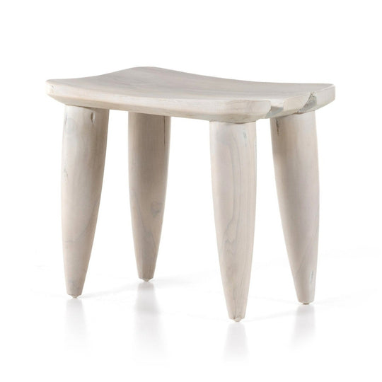 ZURI IVORY TEAK ACCENT STOOL