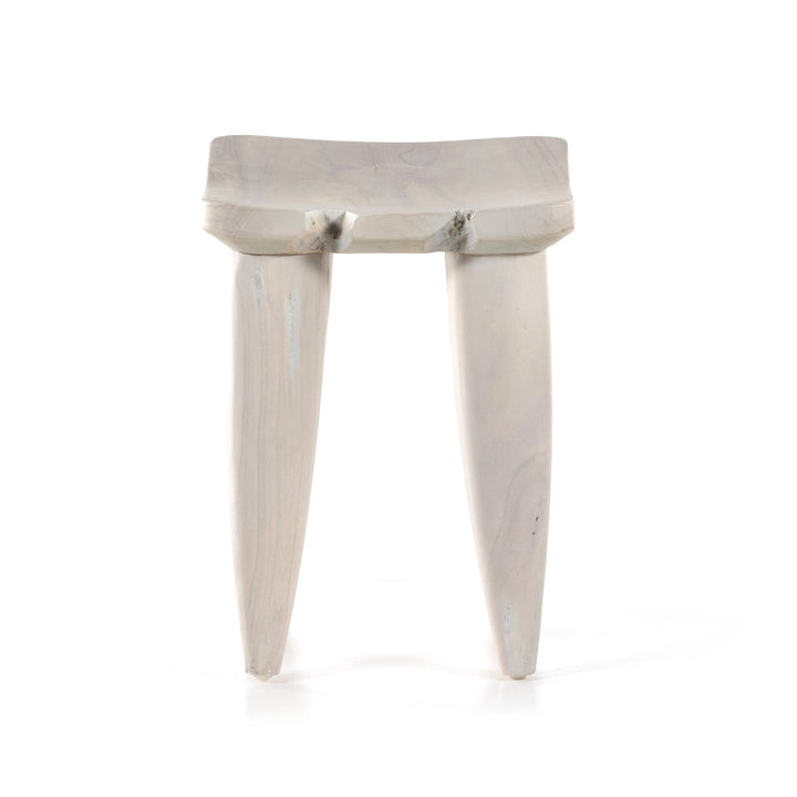 ZURI IVORY TEAK ACCENT STOOL