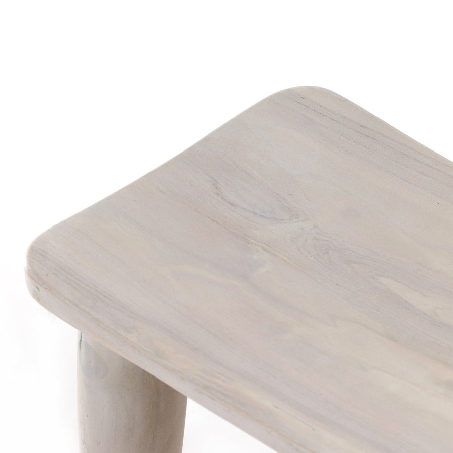 ZURI IVORY TEAK ACCENT STOOL