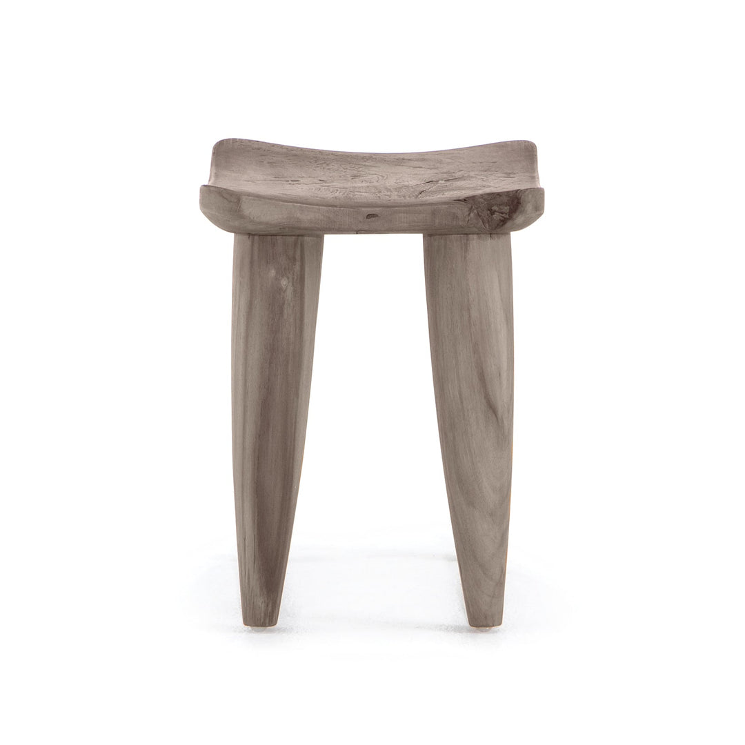 ZURI WEATHERED GREY TEAK ACCENT STOOL