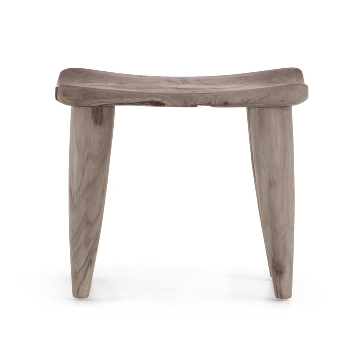 ZURI WEATHERED GREY TEAK ACCENT STOOL