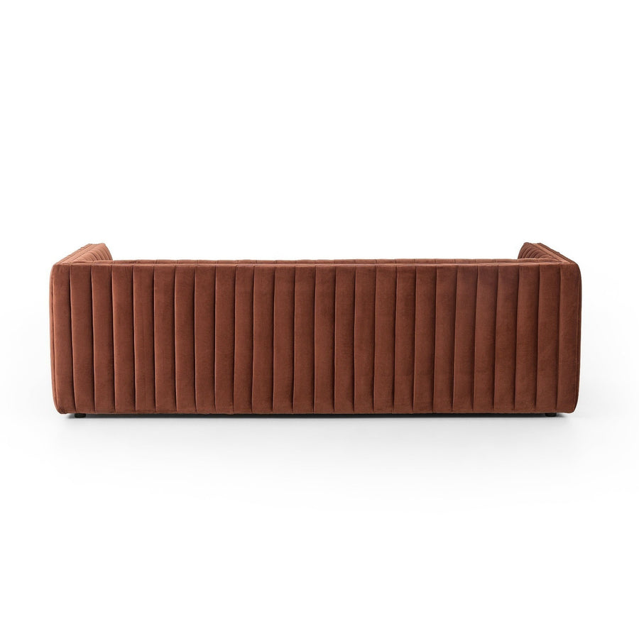 AUGUSTINE CHANNEL TUFTED SOFA: AUBURN VELVET