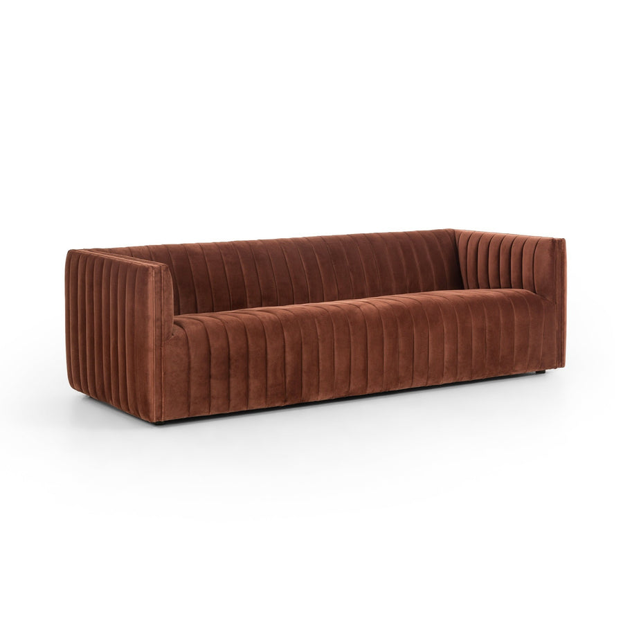 AUGUSTINE CHANNEL TUFTED SOFA: AUBURN VELVET