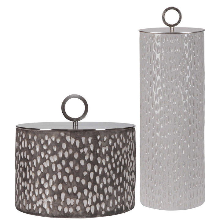 CYPRIEN SMOKE GREY + WHITE CONTAINERS | SET OF 2