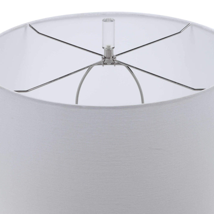 AQUA CRACKLE GLAZE CERAMIC TABLE LAMP