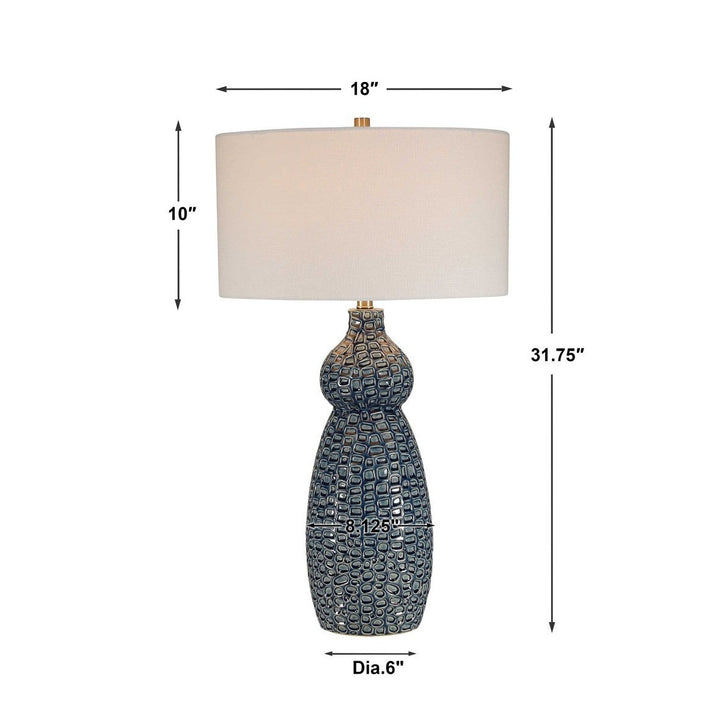 TUVA BLUE GLAZE CERAMIC TABLE LAMP
