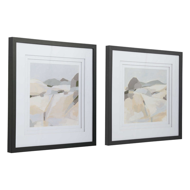 "WESTERN LANDSCAPE" GLASS FRAMED PRINTS | SET OF 2