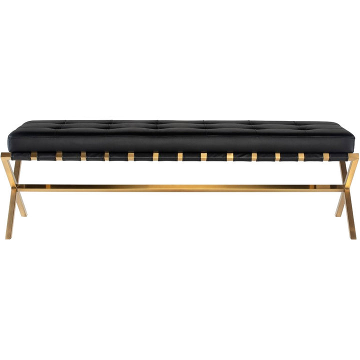 AUGUSTE BLACK SADDLE STRAPPED BENCH
