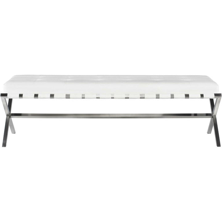AUGUSTE WHITE SADDLE STRAPPED BENCH