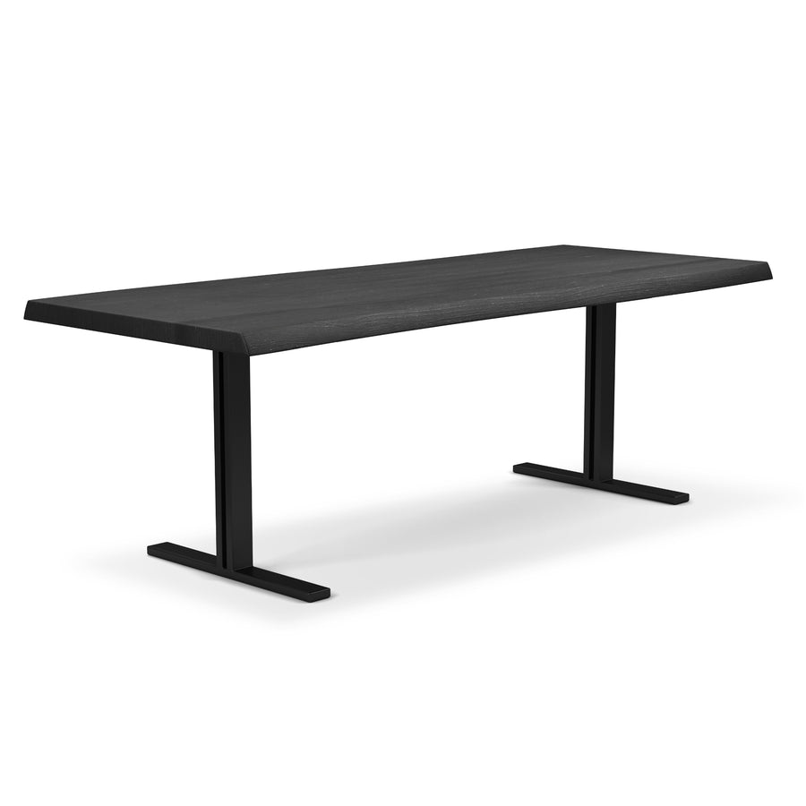 black live edge dining table