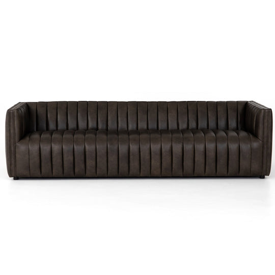 AUGUSTINE CHANNEL TUFTED LEATHER SOFA