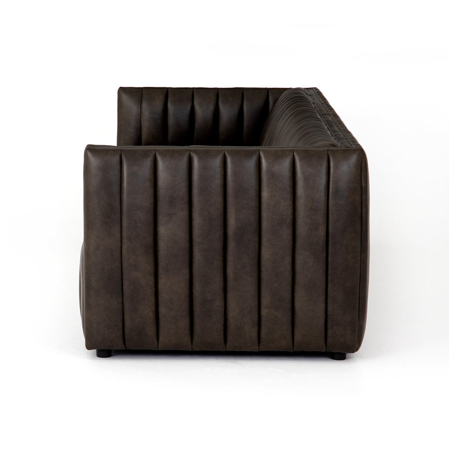 AUGUSTINE CHANNEL TUFTED LEATHER SOFA