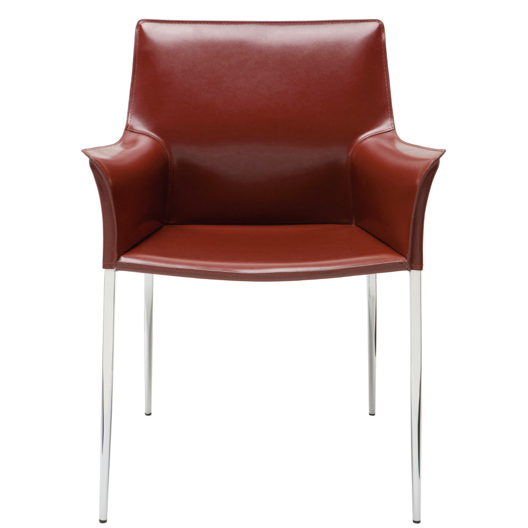 COLTER LEATHER DINING ARM CHAIR