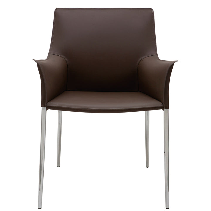 COLTER LEATHER DINING ARM CHAIR