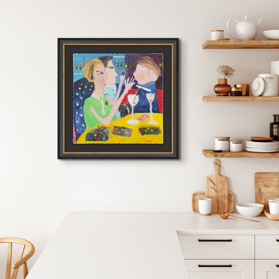 "DINING IN PARIS" GLASS FRAMED ART