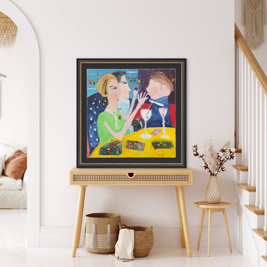 "DINING IN PARIS" GLASS FRAMED ART