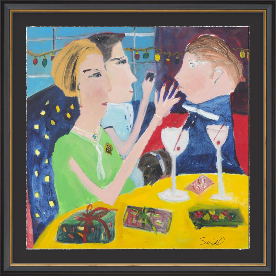 "DINING IN PARIS" GLASS FRAMED ART