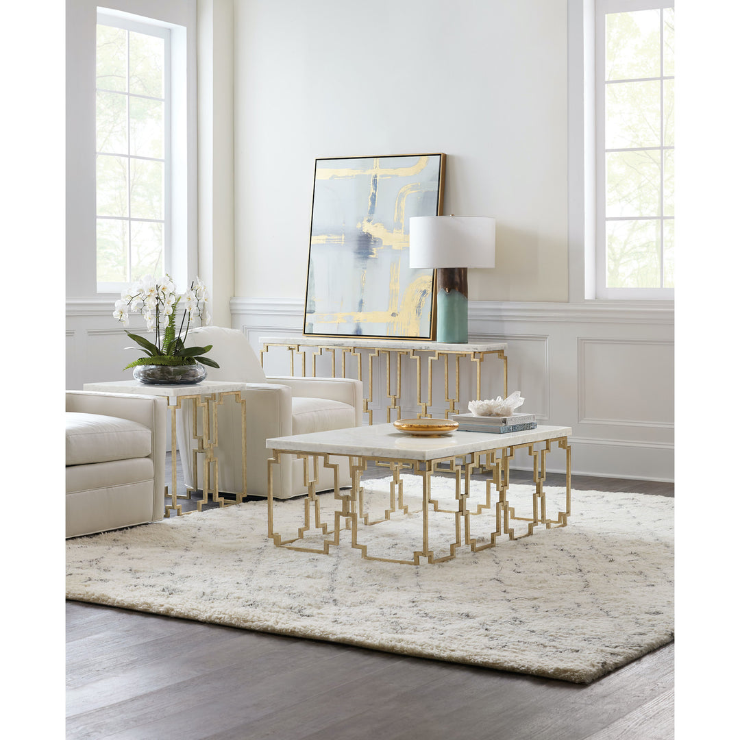 EVERMORE WHITE MARBLE TOP END TABLE