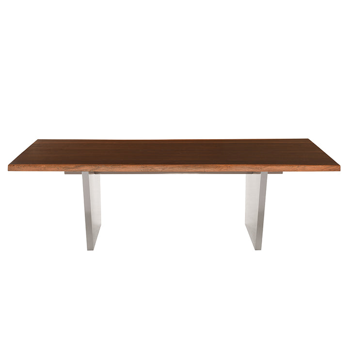 Stainless Steel Live Edge Dining Table