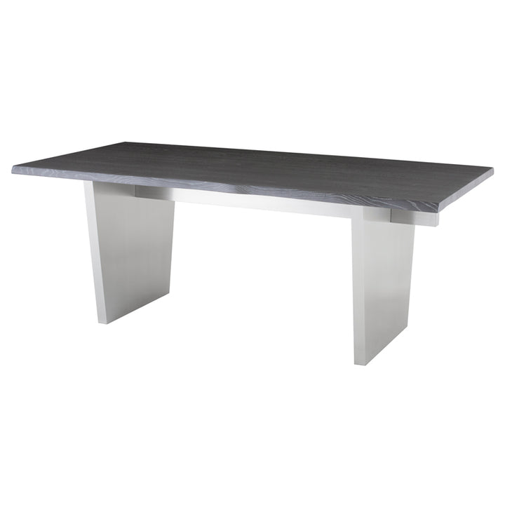 brushed steel black dining table