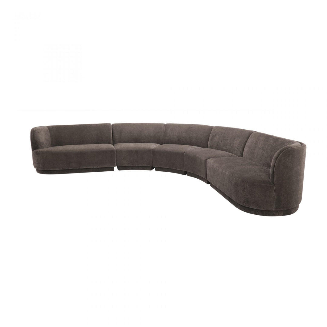 Curved Grey Upholster Sofa
