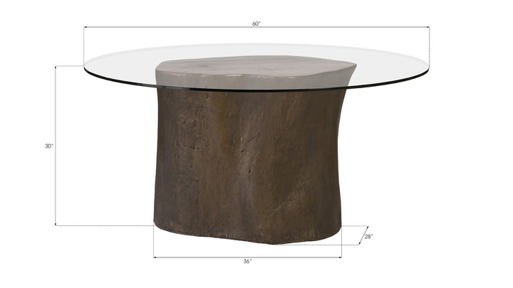 LOG BRONZE 60" ROUND DINING TABLE