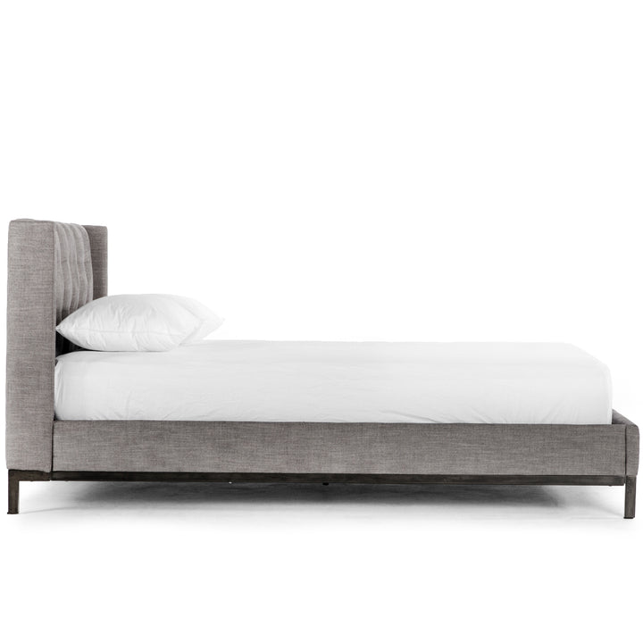 NEWHALL HARBOR GRAY UPHOLSTERED BED