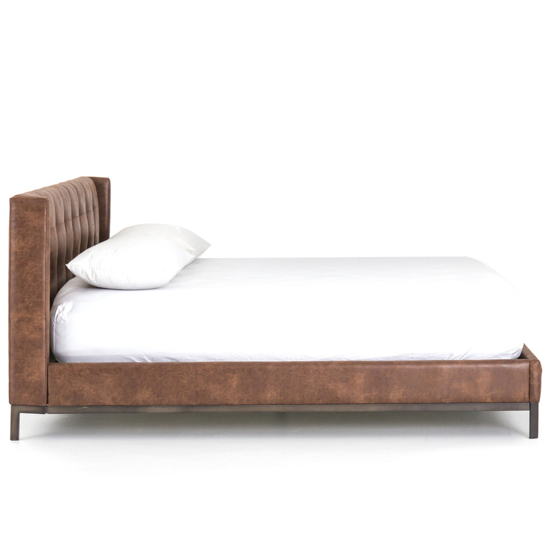 NEWHALL VINTAGE TOBACCO LEATHERETTE BED