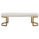 INFINITY NATURAL FAUX SHEARLING BENCH: GOLD