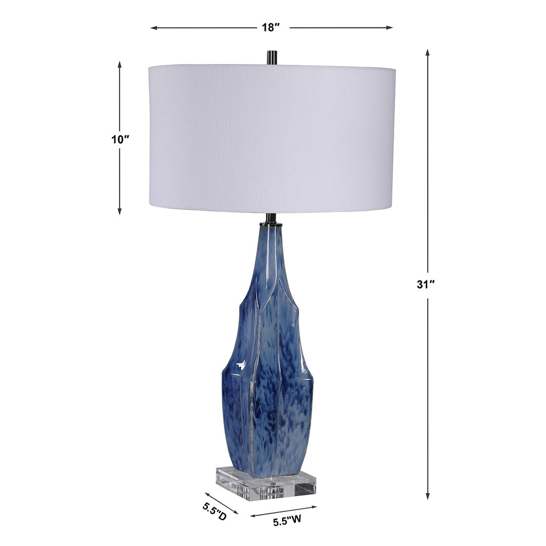 REACTIVE INDIGO BLUE GLAZE CERAMIC LAMP