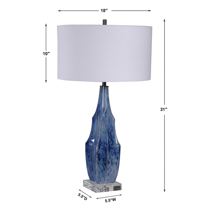 REACTIVE INDIGO BLUE GLAZE CERAMIC LAMP