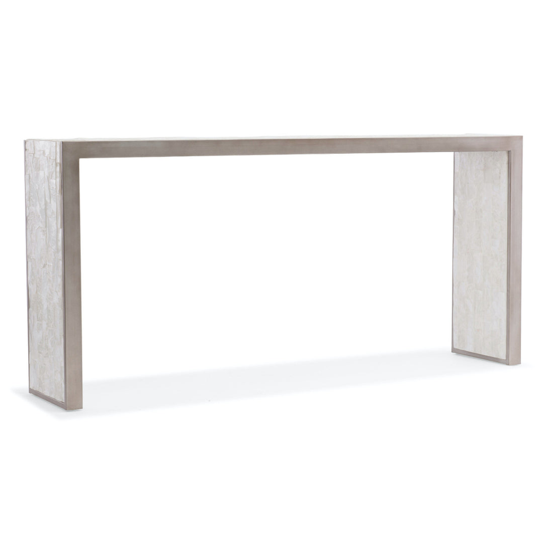 SELENITE STONE INLAY CONSOLE TABLE