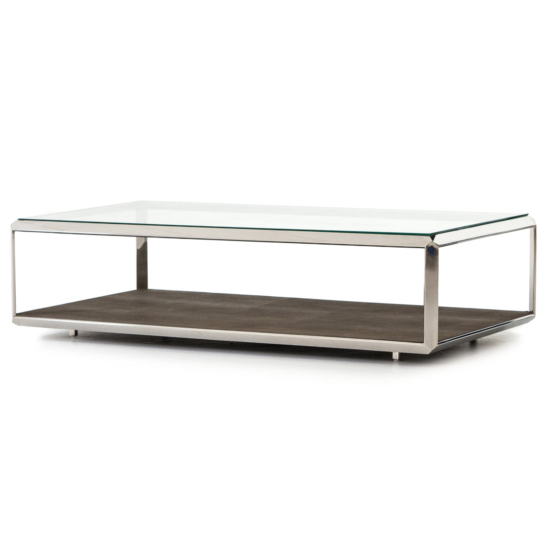 SHAGREEN SHADOW BOX COFFEE TABLE: STAINLESS STEEL