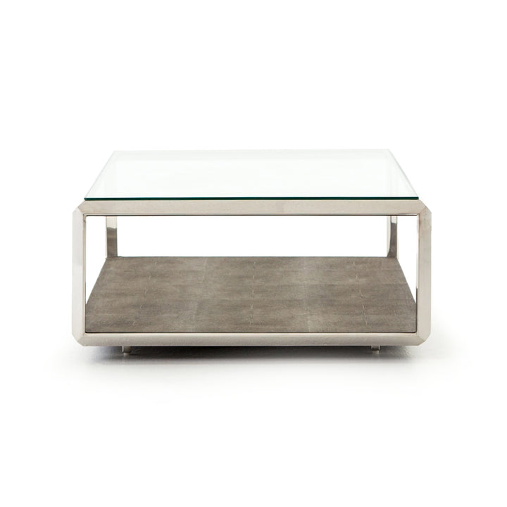 SHAGREEN SHADOW BOX COFFEE TABLE: STAINLESS STEEL