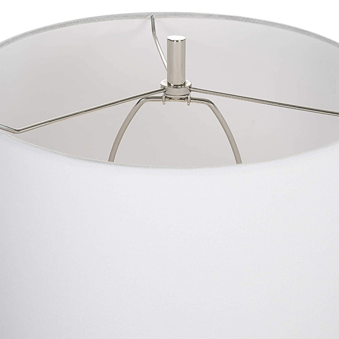 STRIATED BEIGE CERAMIC TABLE LAMP
