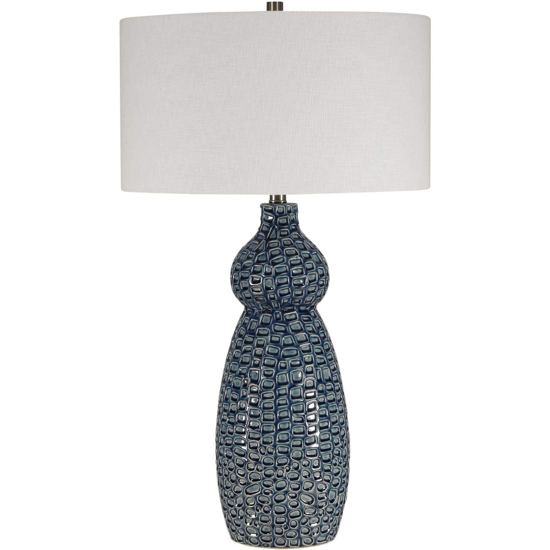 TUVA BLUE GLAZE CERAMIC TABLE LAMP