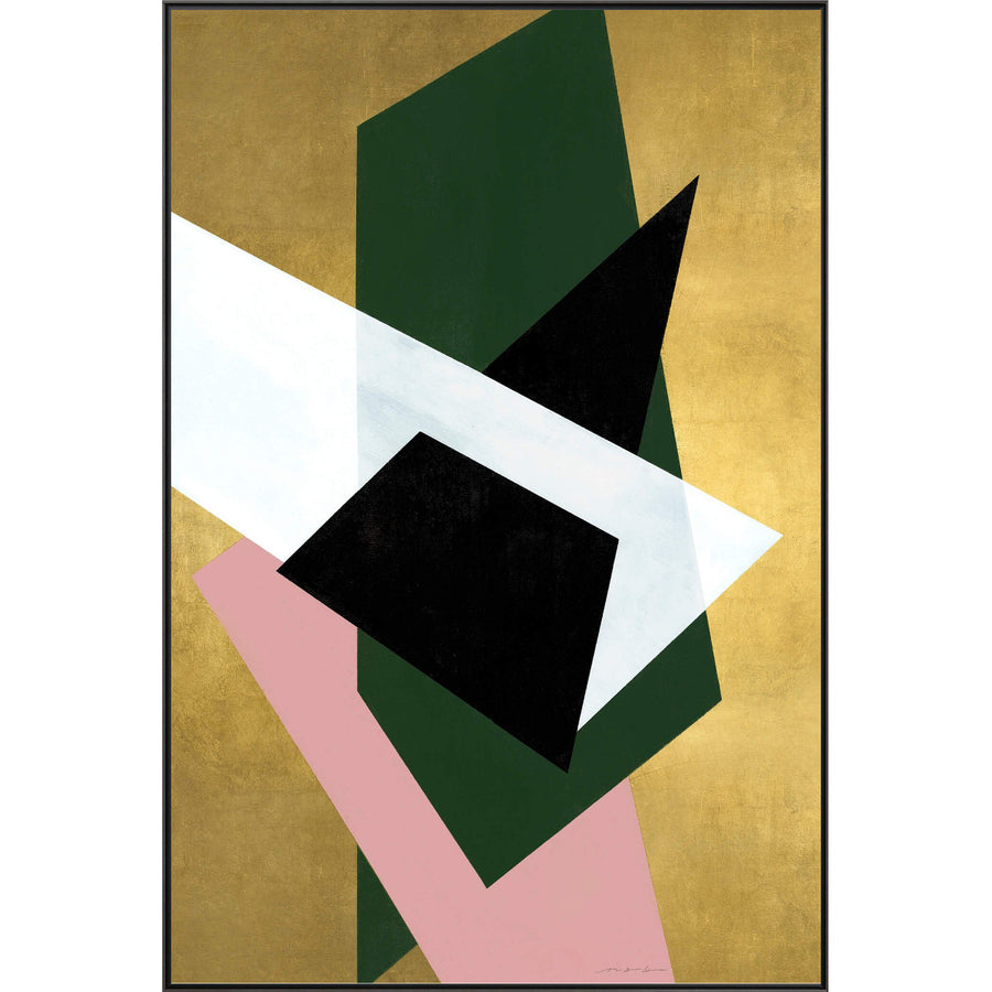 "URBAN JUXTAPOSITION PINK" METALLIC GOLD CANVAS ART