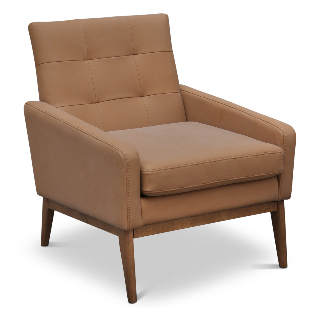 modern tan leather arm chair